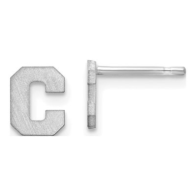 Sterling Silver Letter C Stud Earrings