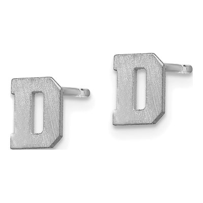 Sterling Silver Letter D Stud Earrings – view 3