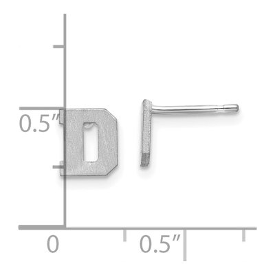 Sterling Silver Letter D Stud Earrings – view 6