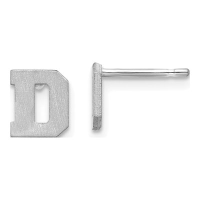 Sterling Silver Letter D Stud Earrings
