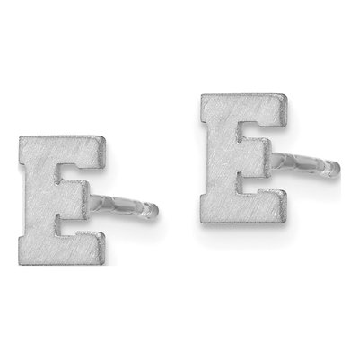 Sterling Silver Letter E Stud Earrings – view 3