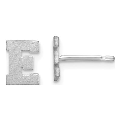 Sterling Silver Letter E Stud Earrings