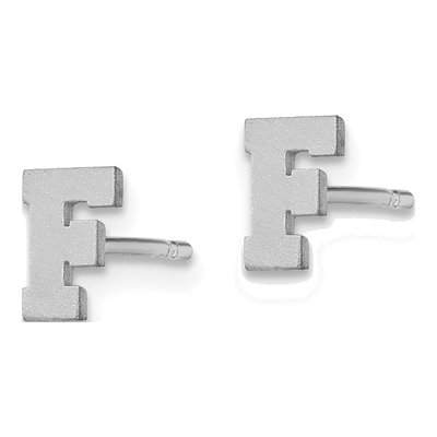 Sterling Silver Letter F Stud Earrings – view 2
