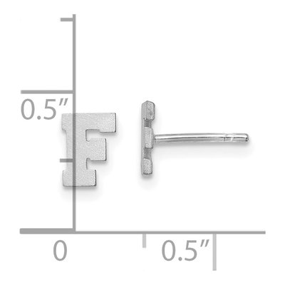 Sterling Silver Letter F Stud Earrings – view 4