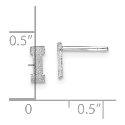 Sterling Silver Initial I Stud Earrings – view 4