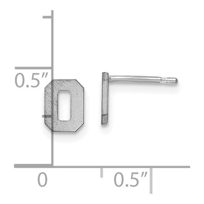 Sterling Silver Letter O Stud Earrings – view 4