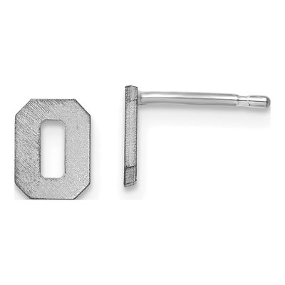 Sterling Silver Letter O Stud Earrings