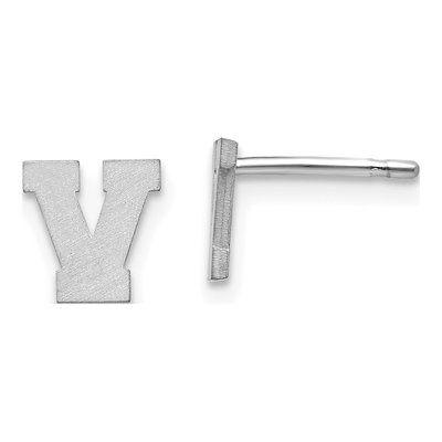 Sterling Silver Letter V Stud Earrings