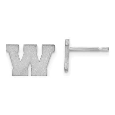 Sterling Silver Letter W Stud Earrings