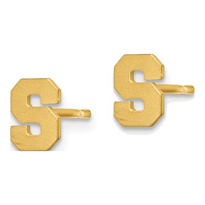 14K Yellow Gold Letter S Stud Earrings – view 2