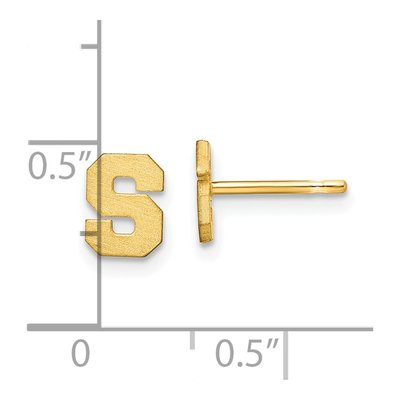 14K Yellow Gold Letter S Stud Earrings – view 4