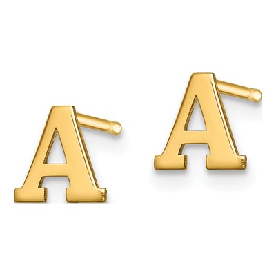 Gold-Plated Sterling Silver Letter A Stud Earrings – view 2