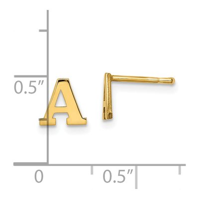 Gold-Plated Sterling Silver Letter A Stud Earrings – view 4