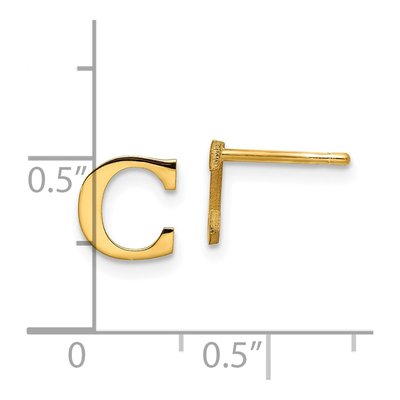 Gold-Plated Sterling Silver Letter C Stud Earrings – view 4