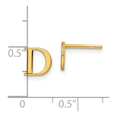 Gold-Plated Sterling Silver Letter D Stud Earrings – view 6