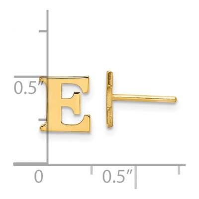 Gold-Plated Sterling Silver Letter E Stud Earrings – view 4