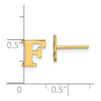 Gold-Plated Sterling Silver Letter F Stud Earrings – view 6