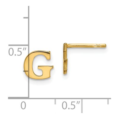 Gold-Plated Sterling Silver Letter G Stud Earrings – view 4