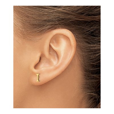 Gold-Plated Sterling Silver Initial I Stud Earrings – view 3