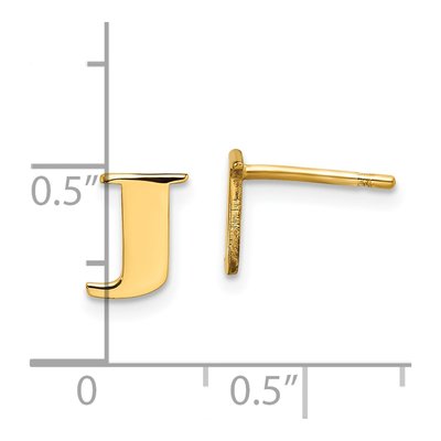 Gold-Plated Sterling Silver Letter J Stud Earrings – view 4