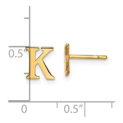 Gold-Plated Sterling Silver Letter K Stud Earrings – view 4