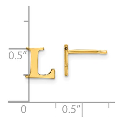 Gold-Plated Sterling Silver Letter L Stud Earrings – view 4