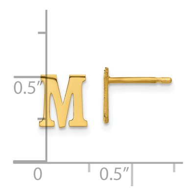 Gold-Plated Sterling Silver Letter M Stud Earrings – view 4