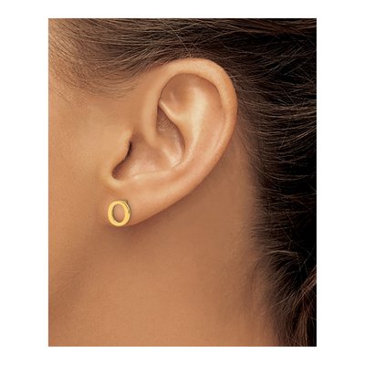 Gold-Plated Sterling Silver Letter O Stud Earrings – view 3