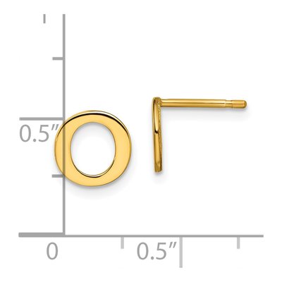 Gold-Plated Sterling Silver Letter O Stud Earrings – view 4