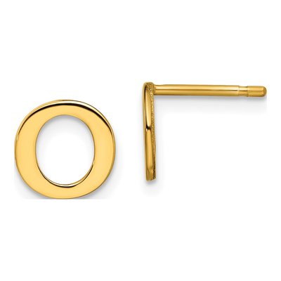 Gold-Plated Sterling Silver Letter O Stud Earrings
