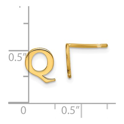 Gold-Plated Sterling Silver Letter Q Stud Earrings – view 4