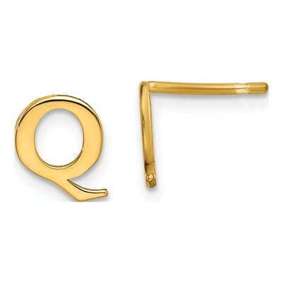 Gold-Plated Sterling Silver Letter Q Stud Earrings