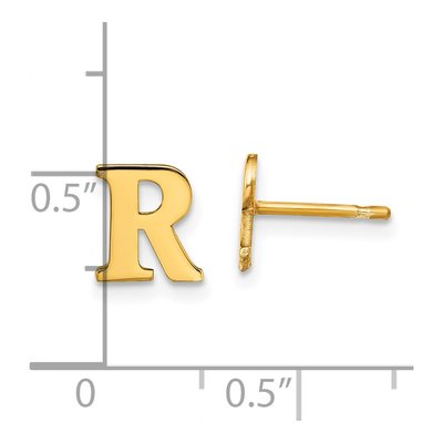 Gold-Plated Sterling Silver Letter R Stud Earrings – view 4