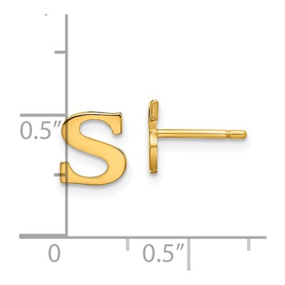 Gold-Plated Sterling Silver Letter S Stud Earrings – view 4
