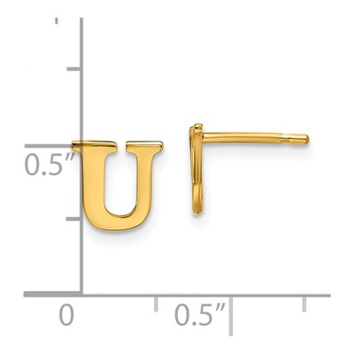 Gold-Plated Sterling Silver Letter U Stud Earrings – view 4