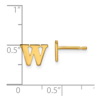Gold-Plated Sterling Silver Letter W Stud Earrings – view 6