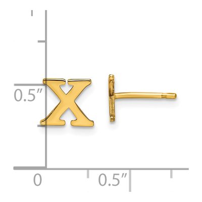 Gold-Plated Sterling Silver Letter X Stud Earrings – view 4