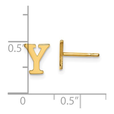 Gold-Plated Sterling Silver Letter Y Stud Earrings – view 4