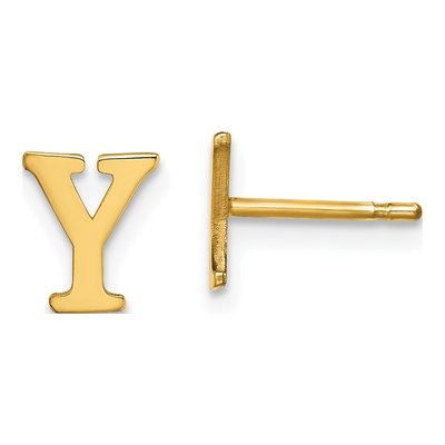 Gold-Plated Sterling Silver Letter Y Stud Earrings