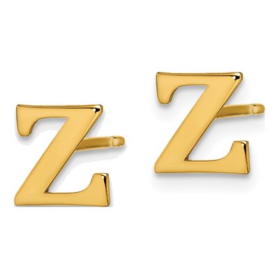 Gold-Plated Sterling Silver Letter Z Stud Earrings – view 2