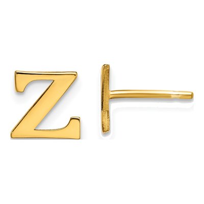 Gold-Plated Sterling Silver Letter Z Stud Earrings