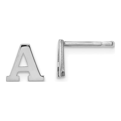 Sterling Silver Letter A Stud Earrings