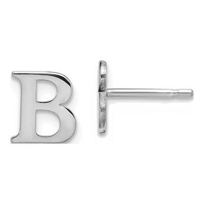 Sterling Silver Letter B Stud Earrings