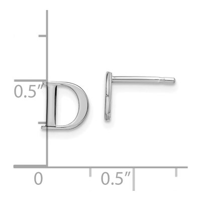Sterling Silver Letter D Stud Earrings – view 4