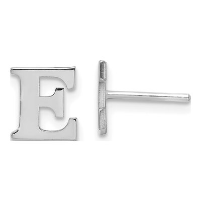 Sterling Silver Letter E Stud Earrings