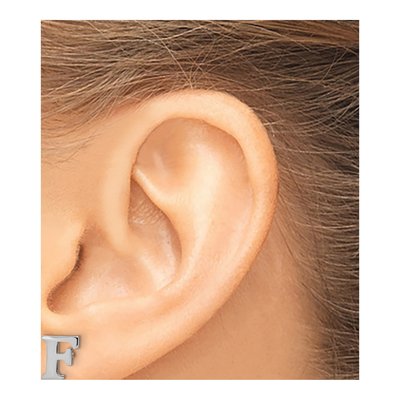 Sterling Silver Letter F Stud Earrings – view 3