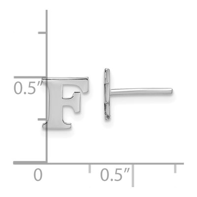 Sterling Silver Letter F Stud Earrings – view 4