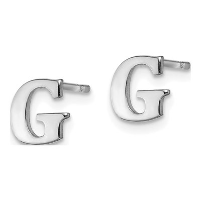 Sterling Silver Letter G Stud Earrings – view 2