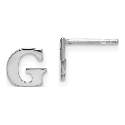 Sterling Silver Letter G Stud Earrings