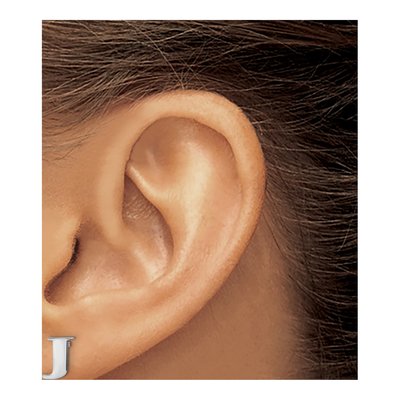 Sterling Silver Letter J Stud Earrings – view 3